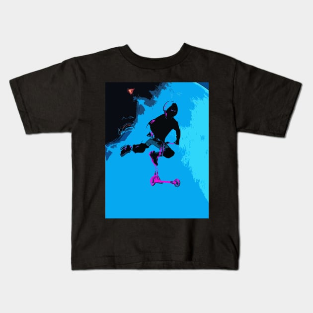 Space Scootering - Stunt Scooter Boy Kids T-Shirt by Highseller